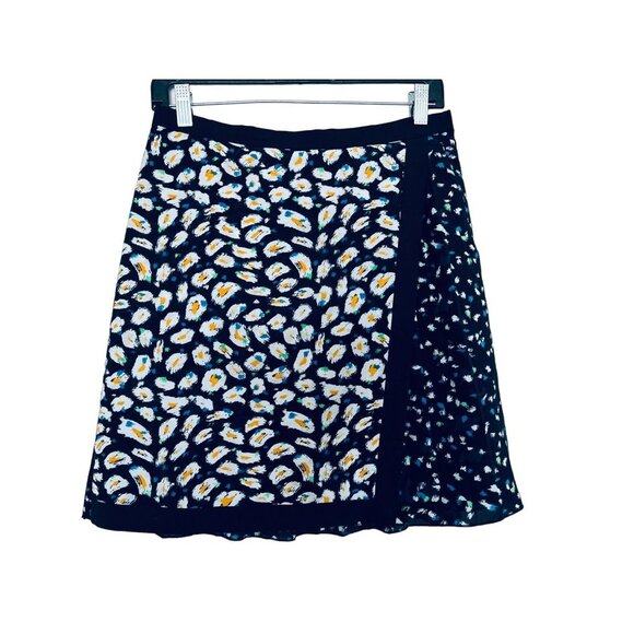 J.Crew Skirt Pleated A-Line Blue White Printed Design Size 4 - Picture 1 of 7